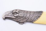 letter knife, silver, 875 standard, total weight of item 50.05, bone, 26.9 cm, 1919-1940, Latvia...
