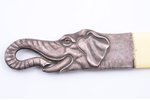 letter knife, silver, 875 standard, total weight of item 58.60, bone, 28.7 cm, 1919-1940, Latvia...