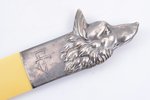 letter knife, silver, 875, 900 standard, total weight of item 39.90, bone, 28.5 cm...