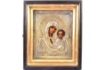 icon, Our Lady of Kazan, in icon case, board, silver, painting, guilding, 84 standart, Russia, 1899-...
