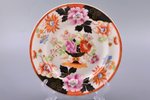 dessert plate, hand painted, porcelain, Popov manufactory, Russia, the middle of the 19th cent., Ø 1...