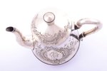 set of small teapot and cream jug, silver, 84 standart, engraving, gilding, 1896-1907, 482.20 g, (te...