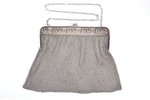 an evening bag, silver, 800 standard, 478.30 g, chainmail, 19.5 x 20.5 cm, France...