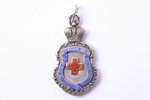 jetton, 1904-1905 Port-Arthur. Red cross, silver, enamel, Russia, beginning of 20th cent., 44.8 x 24...