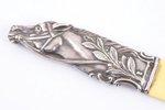 letter knife, silver, total weight of item 51.00, bone, 28.9 cm...