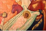 икона, Рождество Христово, доска, живопиcь, сусальное золото, Российская империя, 22 x 17.8 x 1.6 см...