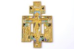 krusts, Kristus Krustā Sišana, vara sakausējuma, 6-krāsu emalja, Krievijas impērija, 16.6 x 11 x 0.4...