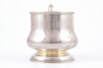 tea glass-holder, silver, 84 standard, 170.95 g, engraving, gilding, Ø (inside) - 6.9 cm, h (with ha...