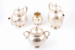 service, silver, small teapot, coffeepot, sugar-bowl, cream jug, 84 standard, total weight of items...