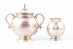 service, silver, small teapot, coffeepot, sugar-bowl, cream jug, 84 standard, total weight of items...