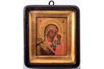 икона, Казанская икона Божией Матери, в киоте, доска, живопиcь, сусальное золото, 84 проба, Российск...