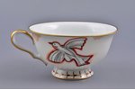 small cup, Bird, porcelain, sculpture's work, M.S. Kuznetsov manufactory, handpainted by Irina Soche...