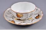 tējas pāris, rokas gleznojums, porcelāns, A.Popova manufaktūra, Krievijas impērija, 19. gs., h (tasī...