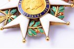 badge, National Order of the Legion of Honour, officier's, gold, France, 1848-1870, 61.8 x 41.3 mm,...