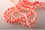 a necklace, japanese deepwater coral, top class, diameter of the bead 0.9 / 0.8 / 0.7 cm, 123.25 (33...