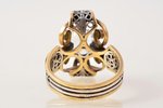 a ring, gold, silver, 585, 830 standard, 8.09 g., the item's dimensions 2.1 x 1.4 cm, the size of th...