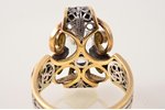 a ring, gold, silver, 585, 830 standard, 8.09 g., the item's dimensions 2.1 x 1.4 cm, the size of th...