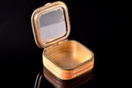 powder-box with mirror, silver, 88 standart, enamel, 1908-1917, total weight of item 45.50g, St. Pet...