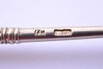 set of teaspoons, silver, 6 pcs, 84 standard, 90.65 g, gilding, 11.2 cm, by Grigoriy Sbitnev, 1908-1...