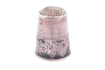 thimble, silver, 84 standard, 4.20 g, Ø (inner) - 1.5 cm, h - 2.2 cm, the middle of the 19th cent.,...