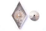 university rhombus, silver, USSR, 50-60ies of the 20th cent., 48.1 x 27.1 mm, 16.23 g...