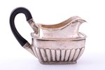 cream jug, silver, 84 standard, (item total weight) 133.10, gilding, h (with handle) - 9.2 cm, by Ma...