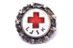 знак, LJSK (латвийский молодежный красный крест), Латвия, 20е-30е годы 20го века, Ø 15.2 мм...