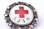 badge, LJSK (Red cross of latvian youth), Latvia, 20-30ies of 20th cent., Ø 15.2 mm...