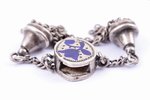 watch fob, silver, enamel, 6.10 g, detail with enamel - 13x7x6 mm, pendant length - 38 mm, without h...