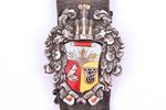 watch fob, student corporation "Fraternitas Vesthardiana", silver, enamel, Latvia, 190 x 40 mm...