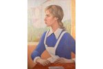 Zhilvinska Jadviga (1918-2010), Schoolgirl, 1973, carton, oil, 70 x 49 cm...