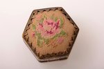 miniature case, cloisonne enamel, embroidering, 3.5 x 3.9 x 2.5 cm...
