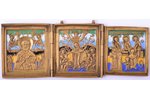 icon with foldable side flaps, copper alloy, 6-color enamel, Russia, the end of the 19th century, 6....
