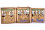 icon with foldable side flaps, copper alloy, 6-color enamel, Russia, the end of the 19th century, 6....