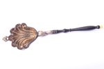sieve spoon, silver, 84 standard, total weight of item 25.35, wood, 20.9 cm, Russia, small crack on...