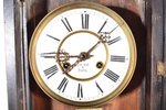 настенные часы, "Le Roi a Paris", Франция, дерево, 110 x 44.5 x 18 см, Ø 182 мм, часы в рабочем сост...