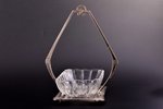 candy-bowl, Art Nouveau, metal, with glass insert, the 1st half of the 20th cent., 19.4 x 15.8 x 10....