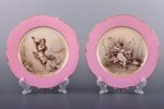 pair of decorative plates, period of Alexander II, porcelain, Imperial Porcelain Manufactory, Russia...