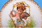 dekoratīvo šķīvju pāris, porcelāns, M.S. Kuzņecova rūpnīca, Krievijas impērija, 1872-1889 g., Ø 17.6...