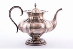 teapot, silver, 875 standard, 983.7 g, h 21.4 cm, by Jānis Rīduss, the 20-30ties of 20th cent., Latv...