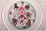 декоративная тарелка, деколь, роспись, фарфор, авторская работа, автор - Мара Рикмане, Рига (Латвия)...