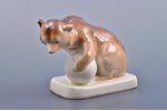 figurine, Circus Bear, porcelain, Riga (Latvia), USSR, Riga porcelain factory, 1953-1962, 9 cm, firs...