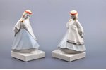 figurine, bookends - girls in national costumes, porcelain, Riga (Latvia), USSR, Riga porcelain fact...