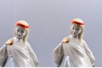statuete, grāmatu turētāji - meitenes tautas tērpos, porcelāns, Rīga (Latvija), PSRS, Rīgas porcelān...