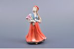 figurine, Girl in national costume with flowers, porcelain, Riga (Latvia), USSR, Riga porcelain fact...