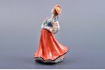 figurine, Girl in national costume with flowers, porcelain, Riga (Latvia), USSR, Riga porcelain fact...