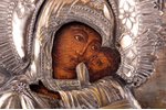 ikona, Vissvētā Dievmāte, dēlis, sudrabs, gleznojums, metāls, Krievijas impērija, 1731-1829 g., 32 x...