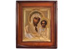 icon, Our Lady of Kazan, in icon case, board, silver, painting, guilding, 84 standart, Russia, 1896-...