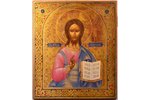 ikona, Jēzus Kristus Pantokrators (Visavaldītājs), skolas gleznojums, dēlis, vizuļzelts, Krievijas i...