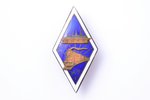 badge, Railroad College, the 1st Graduation, silver, USSR, 1959, 48.7 x 25.4 mm, 10.55 g...